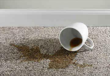 Coffee or tea carpet stains removal
